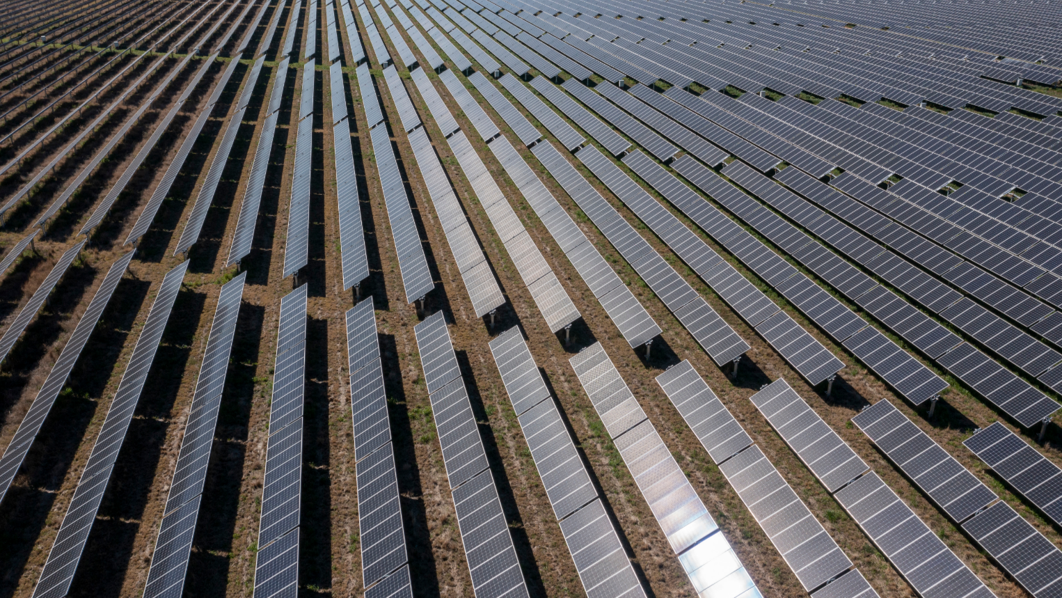 Large solar panel array with ROBAU branding